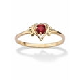 thumbnail image 1 of PalmBeach Jewelry Oval-Cut Simulated Birthstone Heart-Shaped Ring in Gold-Plated, 1 of 3