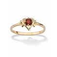 thumbnail image 1 of PalmBeach Jewelry Oval-Cut Simulated Birthstone Heart-Shaped Ring in Gold-Plated, 1 of 4