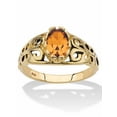 thumbnail image 1 of PalmBeach Jewelry Oval-Cut Simulated Birthstone Ring in Silver or Gold-Plated Sterling Silver, 1 of 4