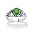 thumbnail image 1 of PalmBeach Jewelry Oval-Cut Simulated Birthstone Ring in Silver or Gold-Plated Sterling Silver, 1 of 3