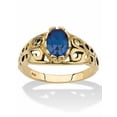 thumbnail image 1 of PalmBeach Jewelry Oval-Cut Simulated Birthstone Ring in Silver or Gold-Plated Sterling Silver, 1 of 4