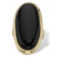 thumbnail image 1 of PalmBeach Jewelry Oval-Shaped Genuine Onyx Yellow Gold-Plated or Silvertone, 1 of 5
