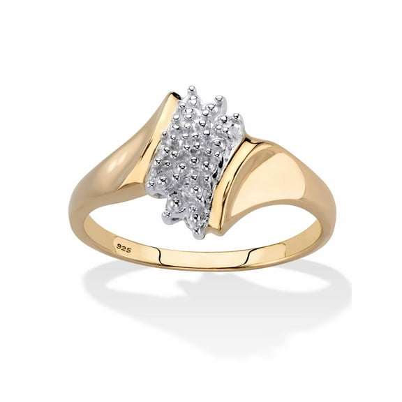PalmBeach Jewelry Pave Diamond Accent Cluster Ring in 18k Gold-Plated or Platinum-Plated Sterling Silver