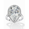 thumbnail image 1 of PalmBeach Jewelry Pear or Oval-Cut Cubic Zirconia Halo Ring in Platinum-Plated Sterling Silver, 1 of 5
