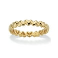 thumbnail image 1 of PalmBeach Jewelry Polished Heart-Link Eternity Ring in Solid 10k Yellow Gold, 1 of 4