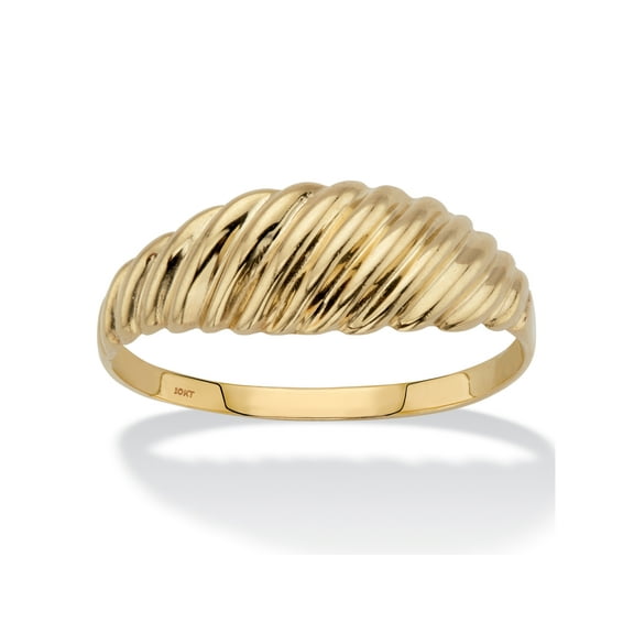 PalmBeach Jewelry Polished Shrimp-Style Ring in Solid 10k Yellow Gold
