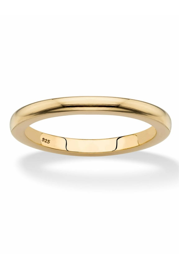 Polished Wedding Ring Band in 18k Yellow Gold-plated Sterling Silver 2mm