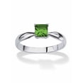 thumbnail image 1 of PalmBeach Jewelry Princess-Cut Simulated Birthstone Solitaire Stack Ring in Sterling Silver, 1 of 3