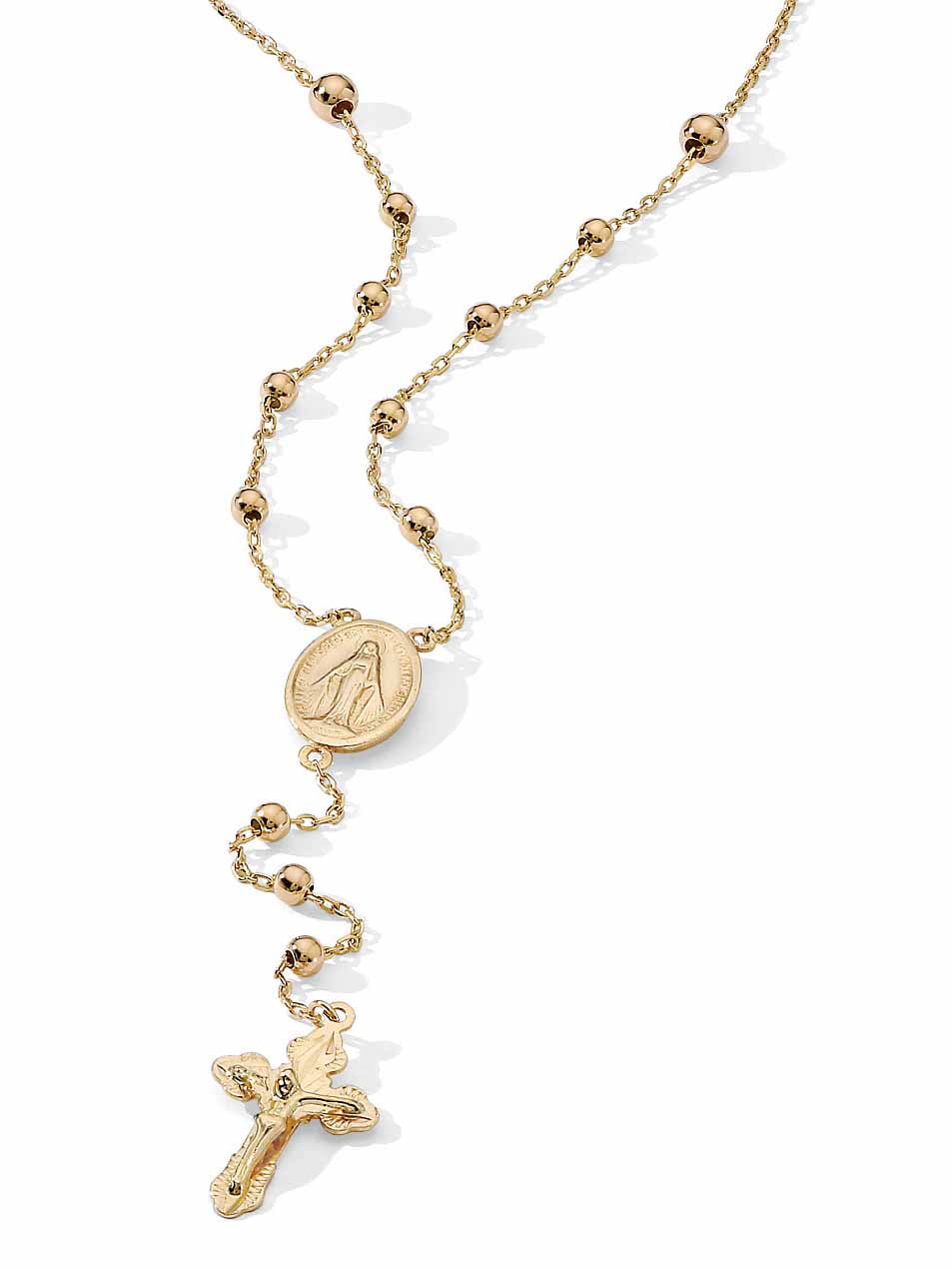 PalmBeach Jewelry Rosary Style Necklace in 18k Gold plated