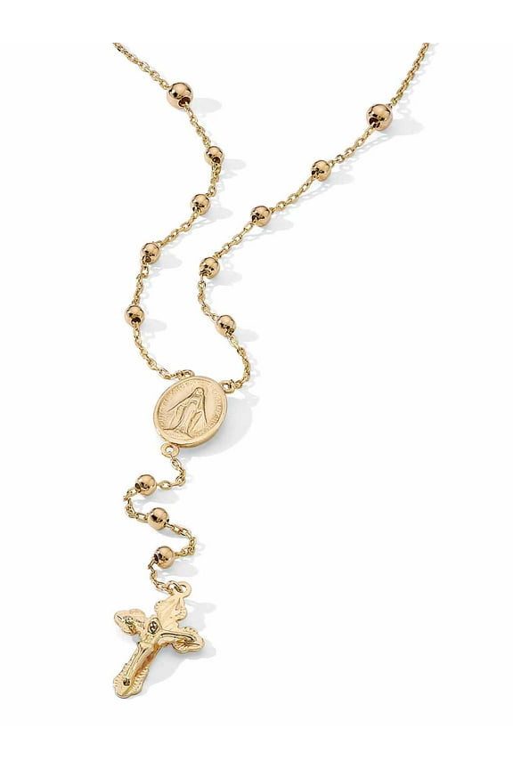 Rosary Style Necklace in 18k Gold-plated Sterling Silver