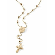 PalmBeach Jewelry Rosary Style Necklace in 18k Gold-plated Sterling Silver