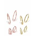 thumbnail image 1 of PalmBeach Jewelry Rose Ion-Plated and Gold Ion-Plated Stainless Steel Hoop Earrings Set, 1 of 7