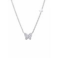 thumbnail image 1 of PalmBeach Jewelry Round Cubic Zirconia Butterfly Necklace in Sterling Silver 18"-20" (.16 TCW), 1 of 5