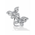 thumbnail image 1 of PalmBeach Jewelry Round Cubic Zirconia Butterfly Wrap Cocktail Ring 4.41 TCW  Platinum-Plated, 1 of 6