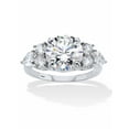 thumbnail image 1 of PalmBeach Jewelry Round Cubic Zirconia Engagement Ring 5.38 TCW in Yellow Gold-Plated or Platinum-Plated Sterling Silver, 1 of 5
