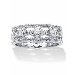 Three Stone Pink Cubic Zirconia Ring Sizes 4-10 Sterling Silver
