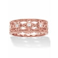 thumbnail image 1 of PalmBeach Jewelry Round Cubic Zirconia Filigree Eternity Ring .25 TCW in 18k Yellow or Rose Plated or Sterling Silver, 1 of 5
