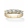 thumbnail image 1 of PalmBeach Jewelry Round Cubic Zirconia Single Row Ring Band 1.25 TCW in Solid 10k Yellow Gold, 1 of 6