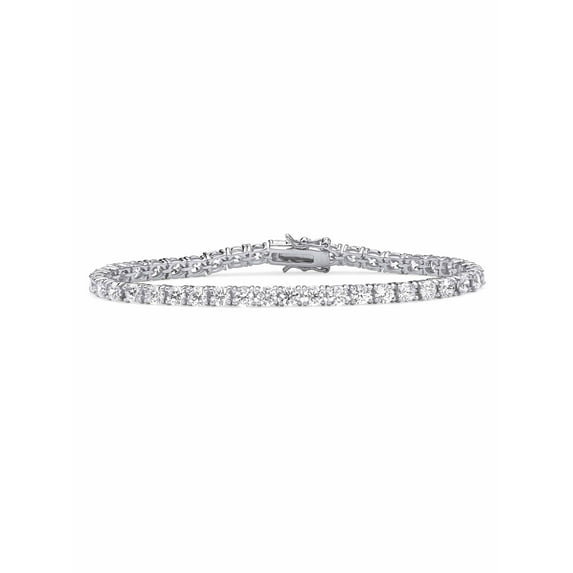 PalmBeach Jewelry Round Cubic Zirconia Tennis Bracelet 10.75 TCW 18k Gold-Plated Sterling Silver or Platinum-Plated.