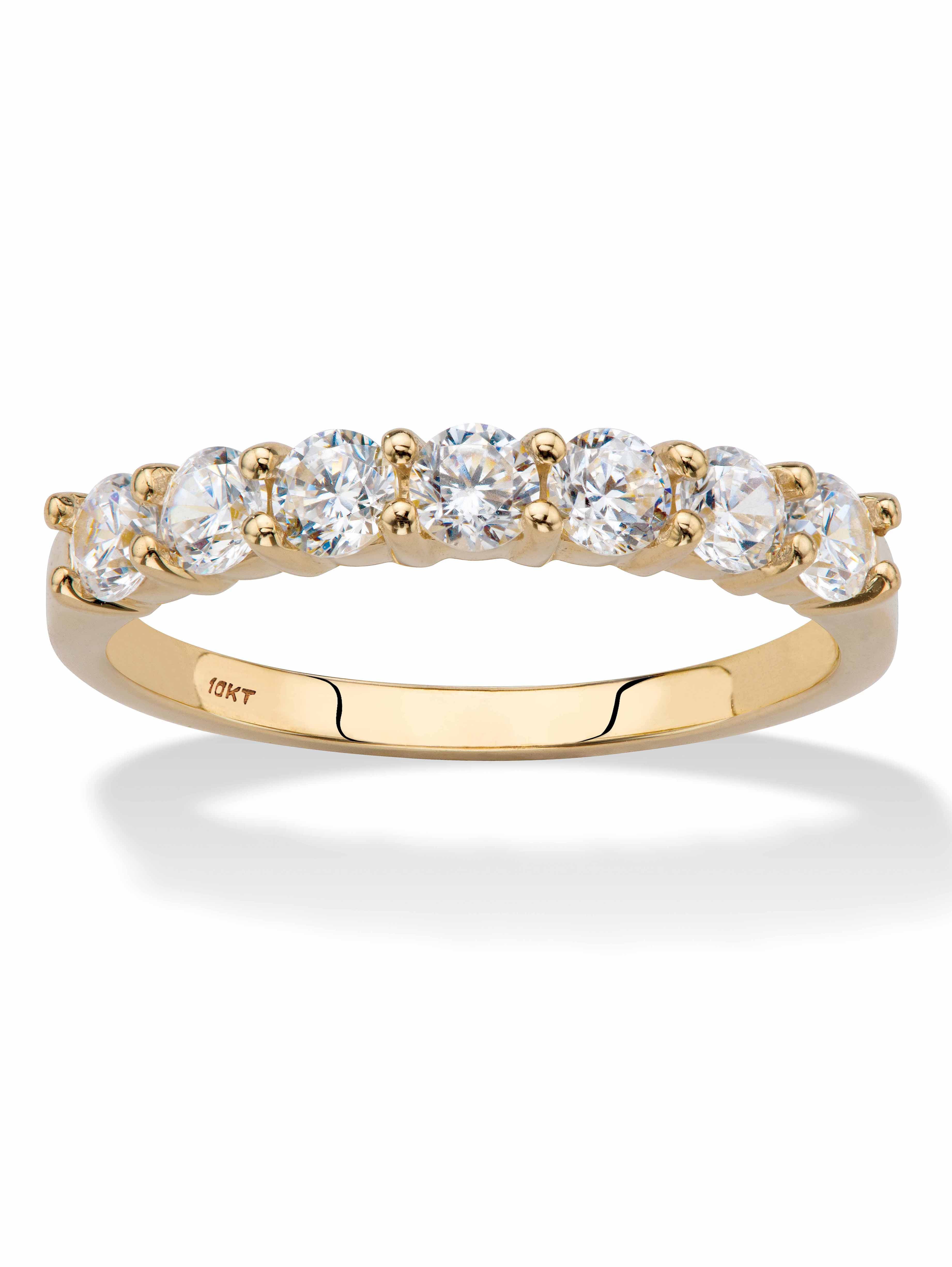 PalmBeach Simulated Pearl & Cubic Zirconia Ring - 9.5mm Pearl, 12 CZ Accents, 18k Gold-Plated, Sizes 5-10 | With Gift Box - View #2