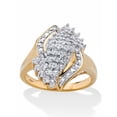 thumbnail image 1 of PalmBeach Jewelry Round Diamond Cluster Bypass Ring 1/10 TCW in Solid 10k Yellow Gold, 1 of 5