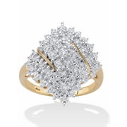 PalmBeach Jewelry Round Diamond Cluster Ring 1/4 TCW in 18k Gold-plated Sterling Silver