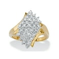 thumbnail image 1 of PalmBeach Jewelry Round Diamond Diagonal Wave Cluster Ring 1/8 TCW in Solid 10k Yellow Gold, 1 of 4