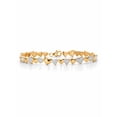 thumbnail image 1 of PalmBeach Jewelry Round Diamond Two-Tone Heart-Link Bracelet 1/10 TCW. Platinum-Plated Silver or 18k Gold-Plated 8", 1 of 4