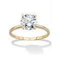 thumbnail image 1 of PalmBeach Jewelry Round Oval or Pear Cubic Zirconia Solitaire Engagement Ring 2 TCW in Solid 10k Yellow or White Gold, 1 of 5