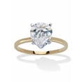 thumbnail image 1 of PalmBeach Jewelry Round Oval or Pear Cubic Zirconia Solitaire Engagement Ring 2 TCW in Solid 10k Yellow or White Gold, 1 of 5