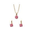 thumbnail image 1 of PalmBeach Jewelry Round Simulated Birthstone Earring and Solitaire Pendant Necklace Set in Goldtone 18", 1 of 5