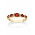 thumbnail image 1 of PalmBeach Jewelry Round Simulated Birthstone Gold-Plated "X & O" Stackable Ring, 1 of 4