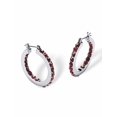 thumbnail image 1 of PalmBeach Jewelry Round Simulated Birthstone Inside-Out Hoop Earrings in Silvertone 1.25", 1 of 2
