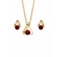 thumbnail image 1 of PalmBeach Jewelry Round Simulated Birthstone Solitaire Necklace and Earring Set in Goldtone 18", 1 of 3