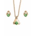 thumbnail image 1 of PalmBeach Jewelry Round Simulated Birthstone Solitaire Necklace and Earring Set in Goldtone 18", 1 of 4