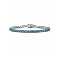 thumbnail image 1 of PalmBeach Jewelry Round Simulated Birthstone Tennis Bracelet in Gold-Plated or Silvertone, 1 of 2