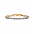 thumbnail image 1 of Round Simulated Birthstone Tennis Bracelet in Gold-Plated, 1 of 2