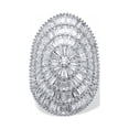 thumbnail image 1 of PalmBeach Jewelry Round and Baguette-Cut Cubic Zirconia Cluster Dome Ring 11.05 TCW Platinum-Plated, 1 of 4