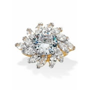 PALMBEACH JEWELRY Round and Marquise-Cut CZ Cocktail Ring 7.50 TCW Two Tone 18k Gold-Plated or Platinum-Plated Sterling Silver