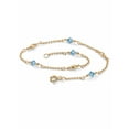 thumbnail image 1 of PalmBeach Jewelry Simulated Birthstone Ankle Bracelet Gold-Plated or Platinum-Plated Silver, 1 of 2