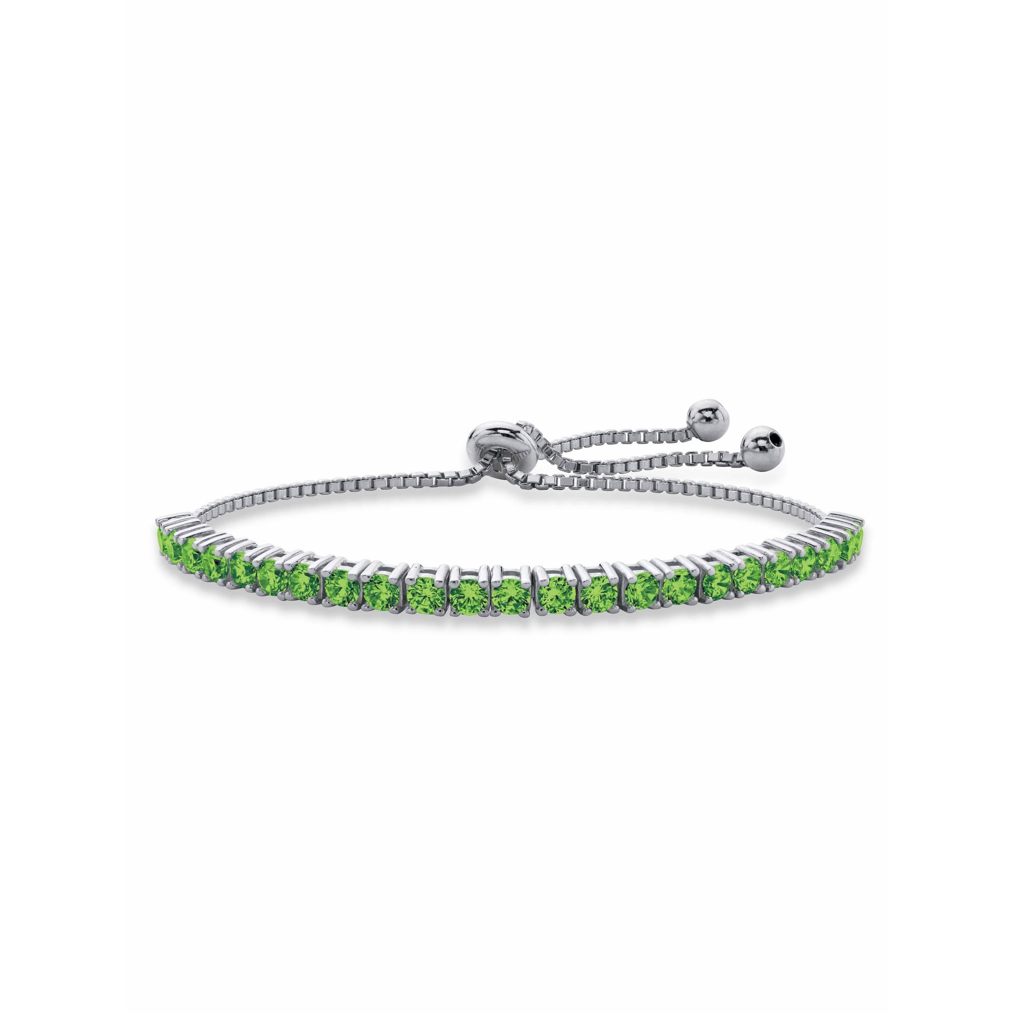 PalmBeach Jewelry Simulated Birthstone Crystal Charm Bracelet in