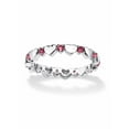 thumbnail image 1 of PalmBeach Jewelry Simulated Birthstone Interlocking Stackable Eternity Heart Ring in .925 Sterling Silver, 1 of 3