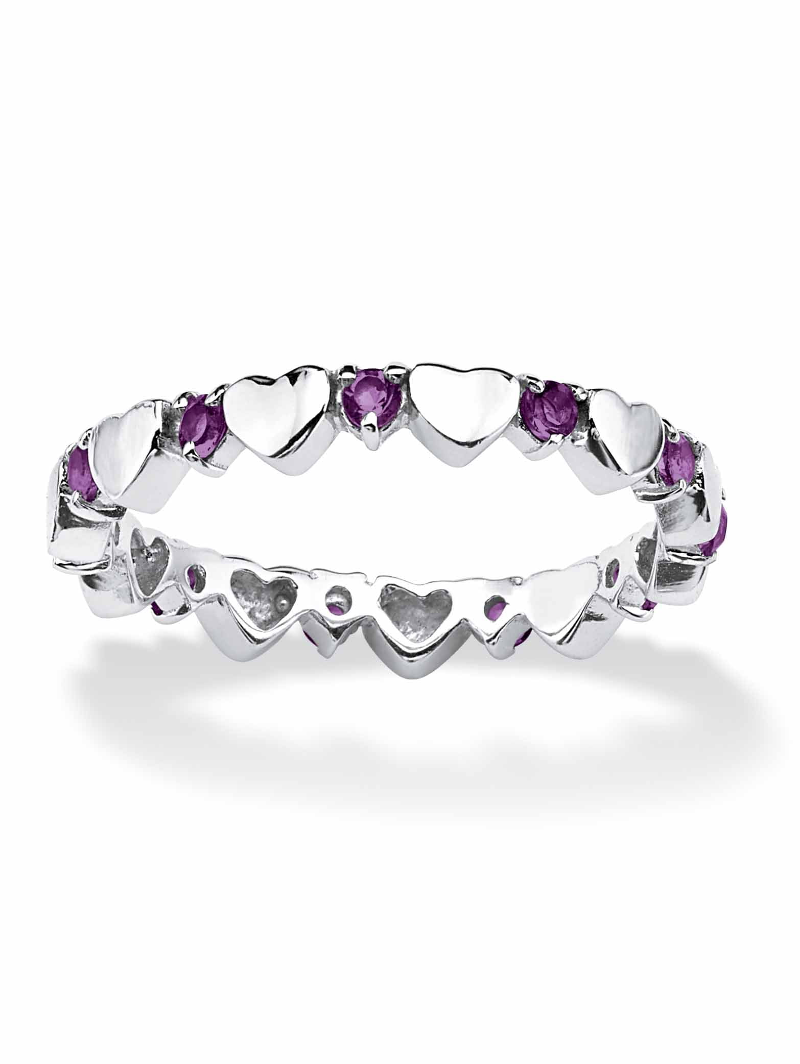 Stcakable Inerlockign Rings PalmBeach Jewelry Simulated Birthstone Interlocking Stackable Eternity ...