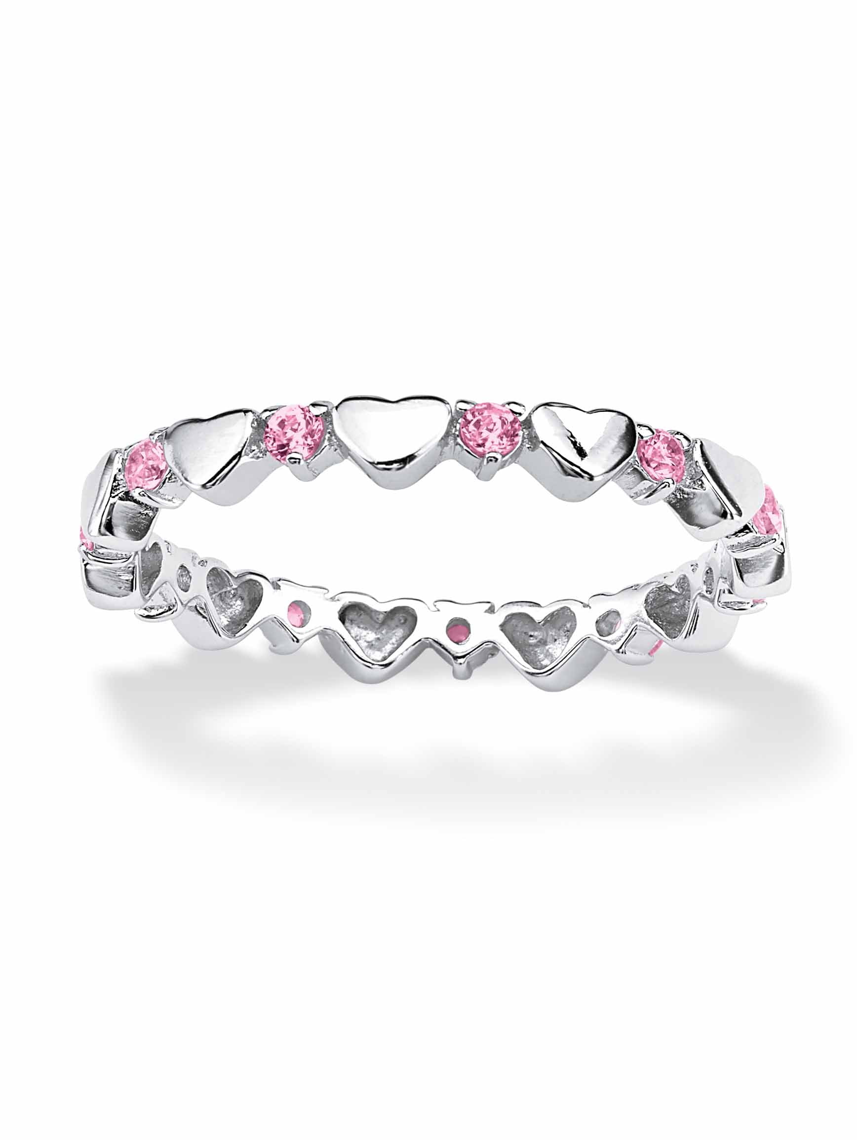PalmBeach Jewelry Simulated Birthstone Interlocking Stackable Eternity ...