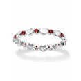 thumbnail image 1 of PalmBeach Jewelry Simulated Birthstone Interlocking Stackable Eternity Heart Ring in .925 Sterling Silver, 1 of 3