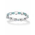 thumbnail image 1 of PalmBeach Jewelry Simulated Birthstone Interlocking Stackable Eternity Heart Ring in .925 Sterling Silver, 1 of 3