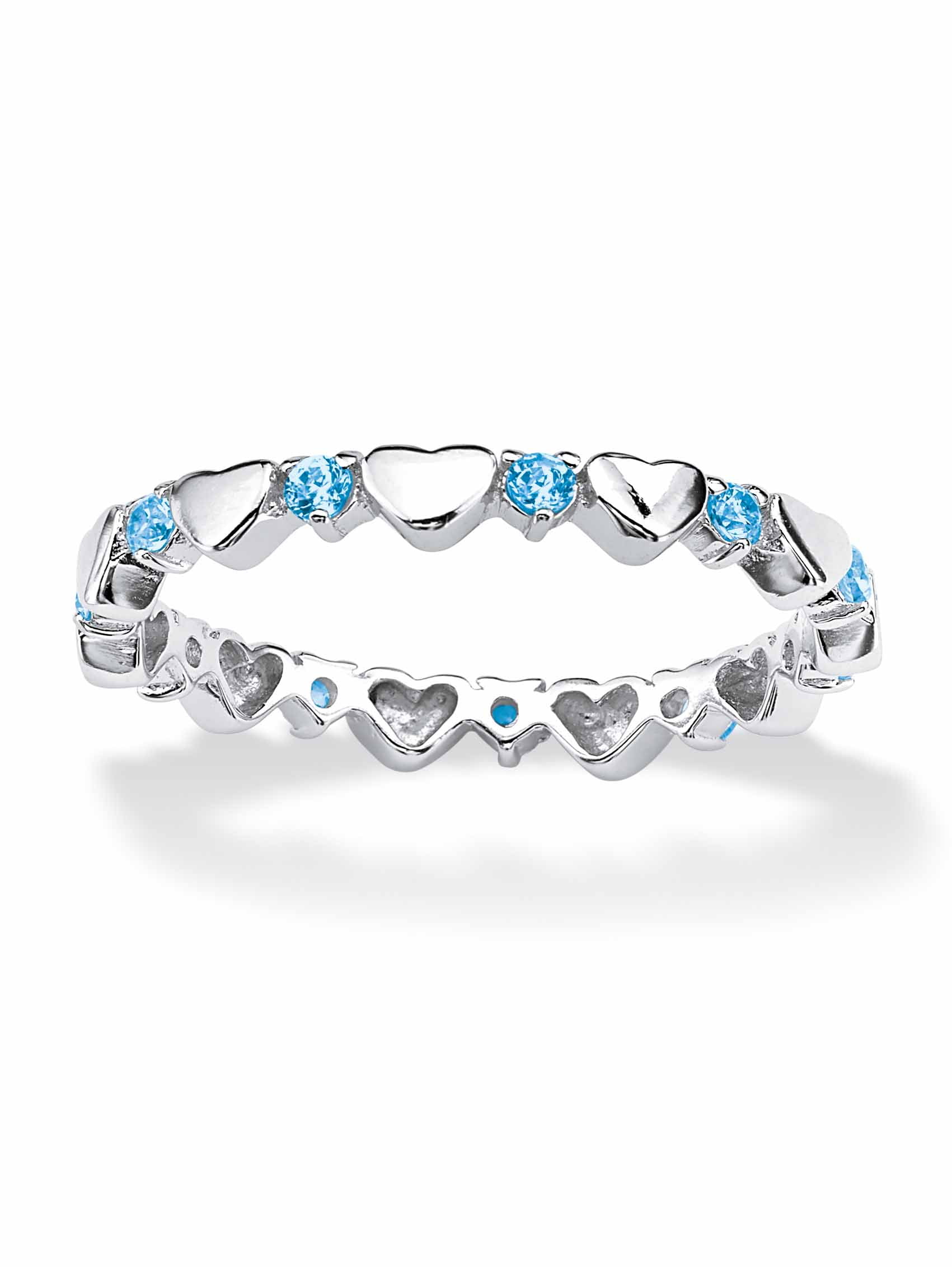 Stcakable Inerlockign Rings PalmBeach Jewelry Simulated Birthstone Interlocking Stackable Eternity ...