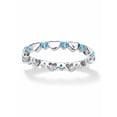 thumbnail image 1 of PalmBeach Jewelry Simulated Birthstone Interlocking Stackable Eternity Heart Ring in .925 Sterling Silver, 1 of 3