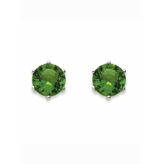 PalmBeach Jewelry Simulated Birthstone Stud Earrings in .925 Sterling Silver
