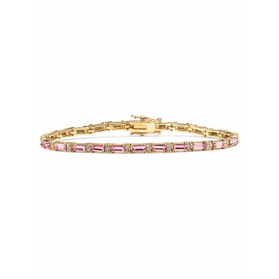 PalmBeach Jewelry Simulated Birthstone Tennis Bracelet Gold-Plated or Silvertone